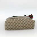 GUCCI GG Supreme Web Sherry Line Tote Bag PVC Beige Gold 39 02 003 Auth YKZ784-5
