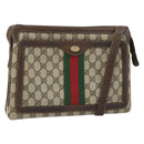GUCCI GG Supreme Web Sherry Line Shoulder Bag PVC Beige Gold 010 378 Auth YKZ785-1
