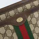 GUCCI GG Supreme Web Sherry Line Shoulder Bag PVC Beige Gold 010 378 Auth YKZ785-17