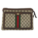 GUCCI GG Supreme Web Sherry Line Shoulder Bag PVC Beige Gold 010 378 Auth YKZ785-13