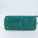 GUCCI Micro GG Supreme Hand Bag PVC 2way Outlet Green Silver Auth YKZ787-5