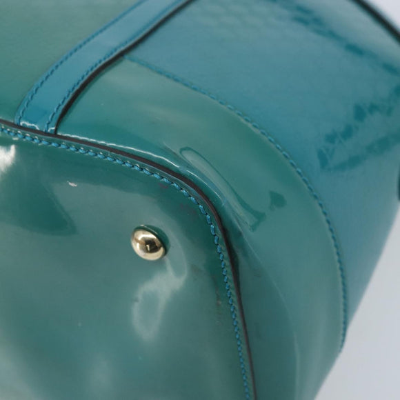 GUCCI Micro GG Supreme Hand Bag PVC 2way Outlet Green Silver Auth YKZ787