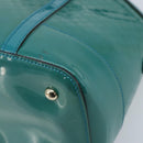 GUCCI Micro GG Supreme Hand Bag PVC 2way Outlet Green Silver Auth YKZ787-16