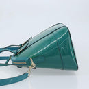 GUCCI Micro GG Supreme Hand Bag PVC 2way Outlet Green Silver Auth YKZ787-4