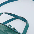 GUCCI Micro GG Supreme Hand Bag PVC 2way Outlet Green Silver Auth YKZ787-14