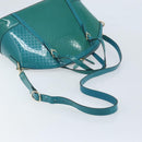 GUCCI Micro GG Supreme Hand Bag PVC 2way Outlet Green Silver Auth YKZ787-8