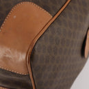 CELINE Macadam Canvas Boston Bag PVC Leather Brown Gold Auth YKZ788-15
