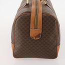 CELINE Macadam Canvas Boston Bag PVC Leather Brown Gold Auth YKZ788-3