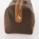 CELINE Macadam Canvas Boston Bag PVC Leather Brown Gold Auth YKZ788-4