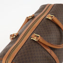 CELINE Macadam Canvas Boston Bag PVC Leather Brown Gold Auth YKZ788-6