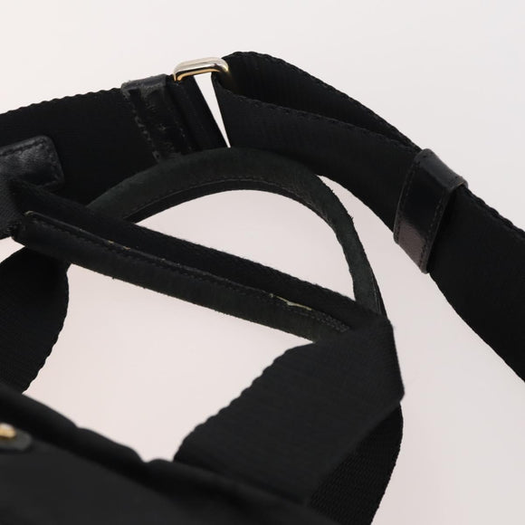 PRADA Hand Bag Nylon 2way Black Gold Auth YKZ792
