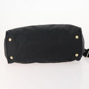 PRADA Hand Bag Nylon 2way Black Gold Auth YKZ792-5