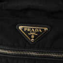 PRADA Hand Bag Nylon 2way Black Gold Auth YKZ792-19
