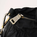 PRADA Hand Bag Nylon 2way Black Gold Auth YKZ792-10