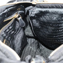 PRADA Hand Bag Nylon 2way Black Gold Auth YKZ792-20