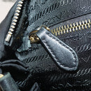 PRADA Hand Bag Nylon 2way Black Gold Auth YKZ792-23
