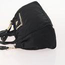 PRADA Hand Bag Nylon 2way Black Gold Auth YKZ792-4