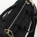 PRADA Hand Bag Nylon 2way Black Gold Auth YKZ792-6