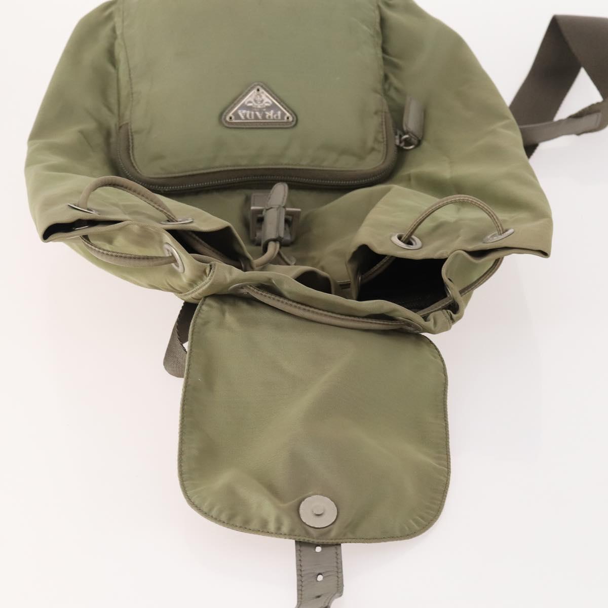 PRADA Rugzak Nylon Beige Zilver Auth YKZ795 | Brand Street Tokyo display picture 3