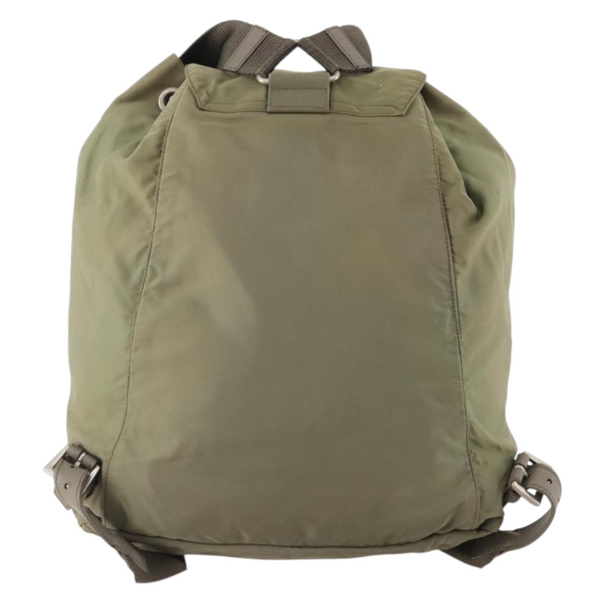 PRADA Rugzak Nylon Beige Zilver Auth YKZ795 | Brand Street Tokyo display picture 2