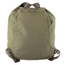 PRADA Backpack Nylon Beige Silver Auth YKZ795-2