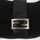 FENDI Mamma Baguette Shoulder Bag Nylon Black Silver Auth YKZ797-19