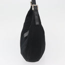 FENDI Mamma Baguette Shoulder Bag Nylon Black Silver Auth YKZ797-4