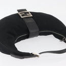 FENDI Mamma Baguette Shoulder Bag Nylon Black Silver Auth YKZ797-6