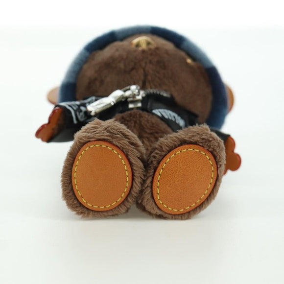 LOUIS VUITTON Bear Bag Charm Leather Brown M03206 LV Auth YKZ811SAM