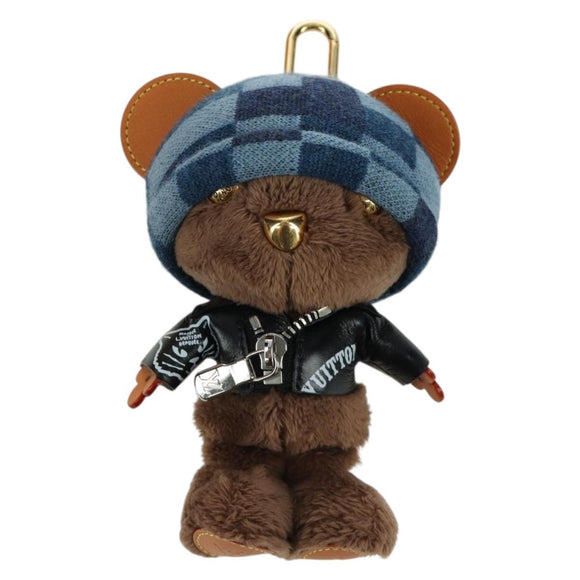LOUIS VUITTON Bear Bag Charm Leather Brown M03206 LV Auth YKZ811SAM