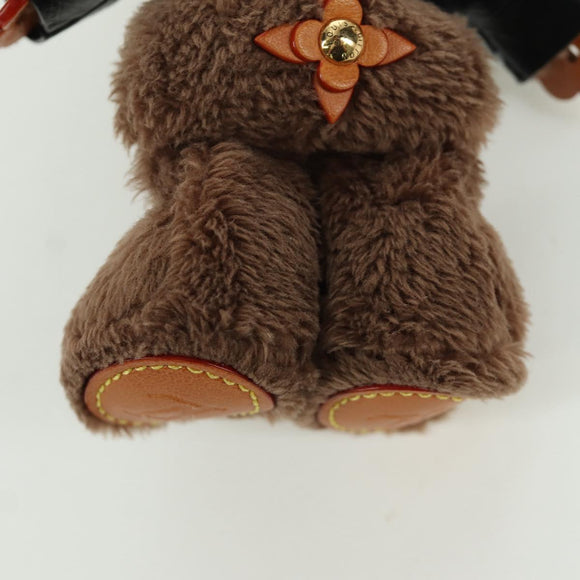 LOUIS VUITTON Bear Bag Charm Leather Brown M03206 LV Auth YKZ811SAM
