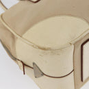 PRADA Hand Bag Canvas Beige Silver Auth YKZ813-12