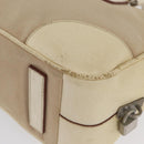 PRADA Hand Bag Canvas Beige Silver Auth YKZ813-13