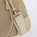 PRADA Hand Bag Canvas Beige Silver Auth YKZ813-15