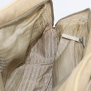 PRADA Hand Bag Canvas Beige Silver Auth YKZ813-21