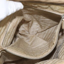 PRADA Hand Bag Canvas Beige Silver Auth YKZ813-23