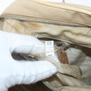 PRADA Hand Bag Canvas Beige Silver Auth YKZ813-25