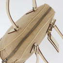 PRADA Hand Bag Canvas Beige Silver Auth YKZ813-6