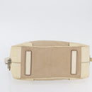 PRADA Hand Bag Canvas Beige Silver Auth YKZ813-9