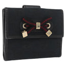GUCCI GG Canvas Pretty Wallet Black Gold Navy 167466 Auth YKZ814A-1