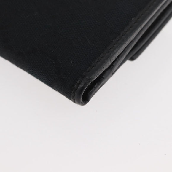 GUCCI GG Canvas Pretty Wallet Black Gold Navy 167466 Auth YKZ814A