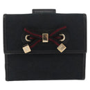 GUCCI GG Canvas Pretty Wallet Black Gold Navy 167466 Auth YKZ814A-2