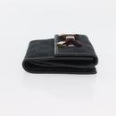 GUCCI GG Canvas Pretty Wallet Black Gold Navy 167466 Auth YKZ814A-4