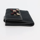 GUCCI GG Canvas Pretty Wallet Black Gold Navy 167466 Auth YKZ814A-5
