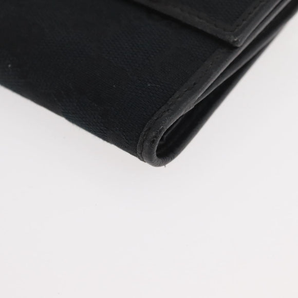 GUCCI GG Canvas Pretty Wallet Black Gold Navy 167466 Auth YKZ814A