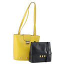 Salvatore Ferragamo Shoulder Bag Leather 2 Set Black Yellow Auth YKZ815-1