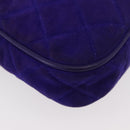 CHANEL Matelasse Chain Hand Bag Suede Purple Gold CC Auth YKZ821A-10