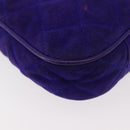 CHANEL Matelasse Chain Hand Bag Suede Purple Gold CC Auth YKZ821A-12