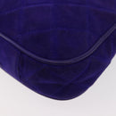 CHANEL Matelassé Chain-Handtasche Wildleder Lila Goldfarbene CC Authentifiziert YKZ821A-16