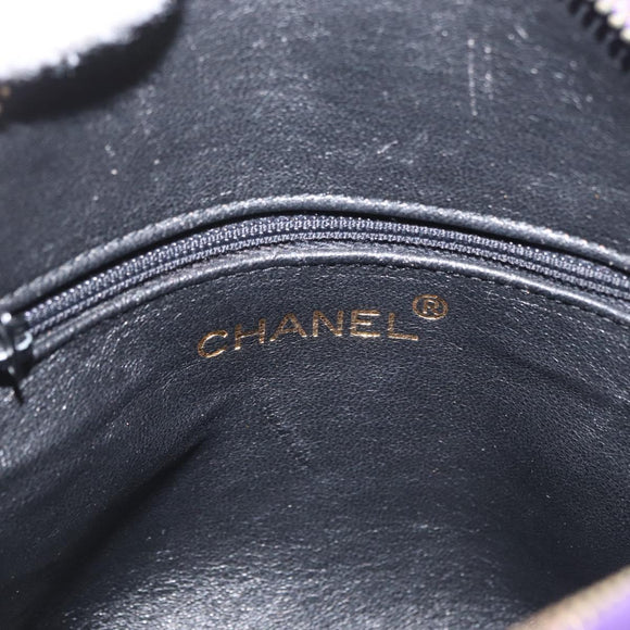 CHANEL Matelassé Chain-Handtasche Wildleder Lila Goldfarbene CC Authentifiziert YKZ821A